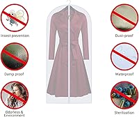 Vista 5 de Bolsas de ropa para colgar ropa, bolsa de traje transpirable (juego de 12) fundas con cremallera, bolsas de ropa de PEVA, bolsas protectoras