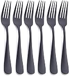 Matte Black Silverware Set, GoGeiLi 24-Piece Stainless Steel Satin Finish Flatware Cutlery Set, Service for 6, Dishwasher Safe