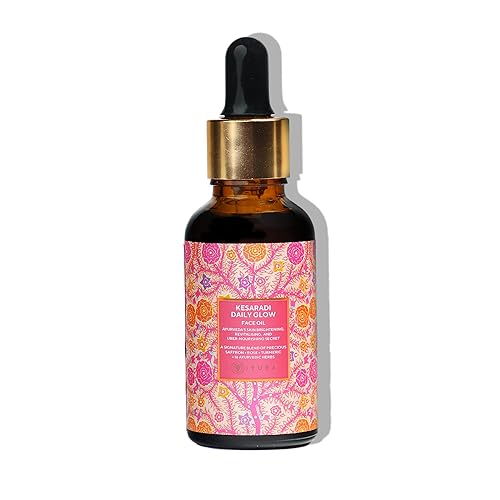 iYURA Kesaradi Daily Glow | Klinisch getestet für Hautaufhellung & -feuchtigkeitspflege | Für trockene, empfindliche Haut | Schnell einziehendes, 100% natürliches Gesichtsöl | Safran & Kurkuma | 30ml