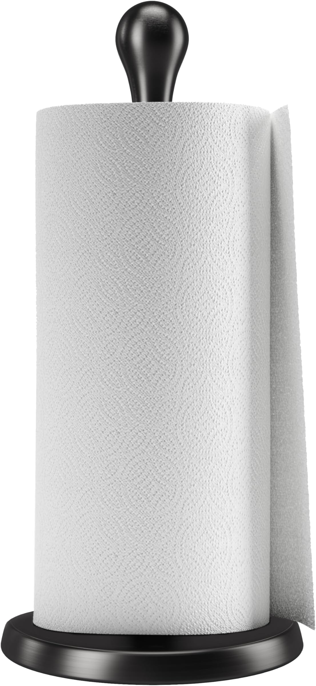 Umbra Tug One-Handed-Tear Modern Paper Towel Holder, Black