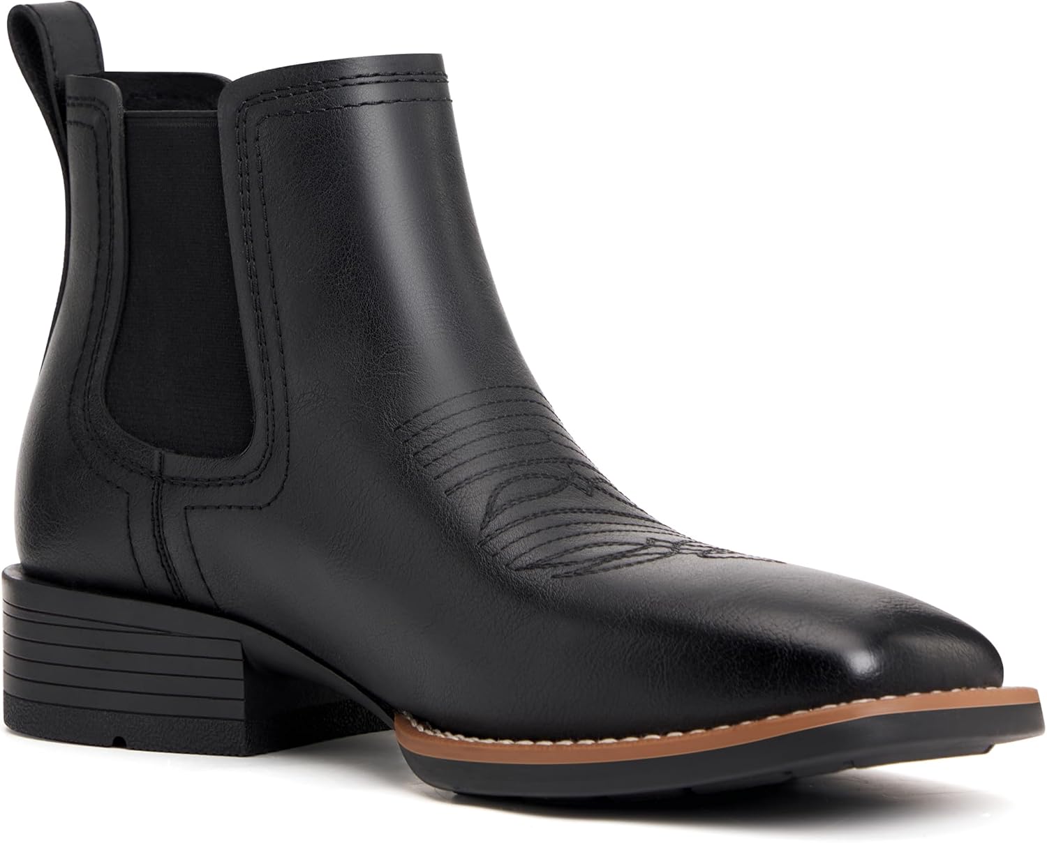 Julyrose Cowboy Boots for Men Square Toe Mens Western Boots Slip On Casual Retro Boots - Image 3