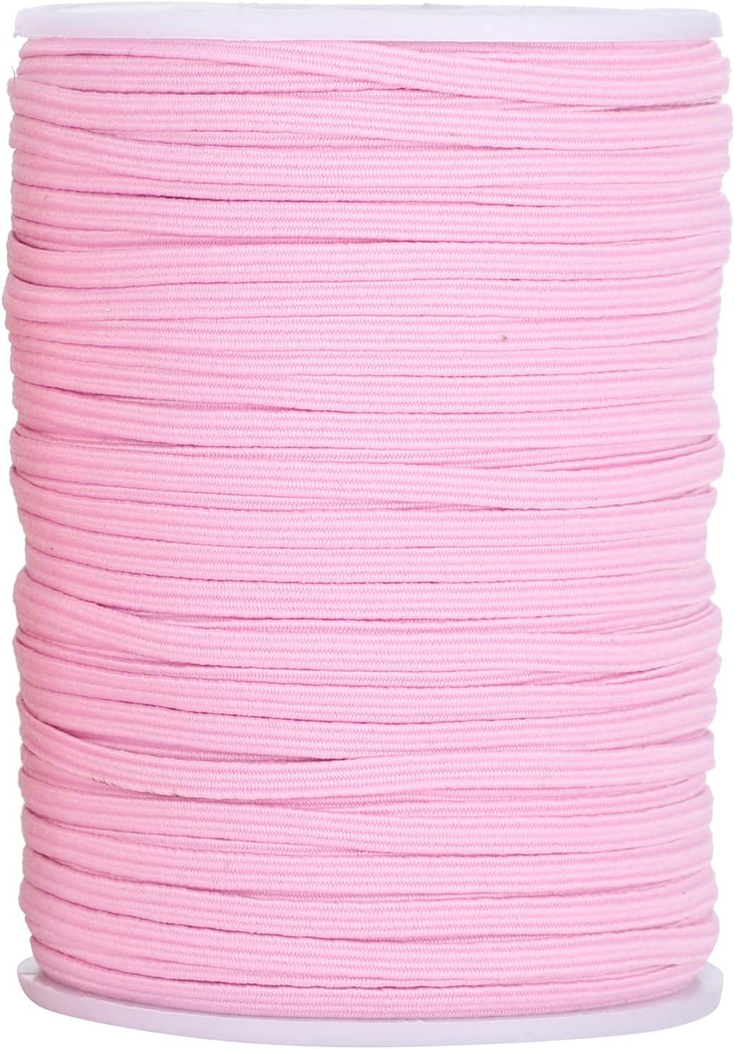 Elastic Band Flat Sewing Rope Cord String 100 Yard Roll, High Elasticity Polyester Material - Durable Stretch, Easy Cutting, Ideal for DIY Mask Making and Clothing (red+Pink+Green)