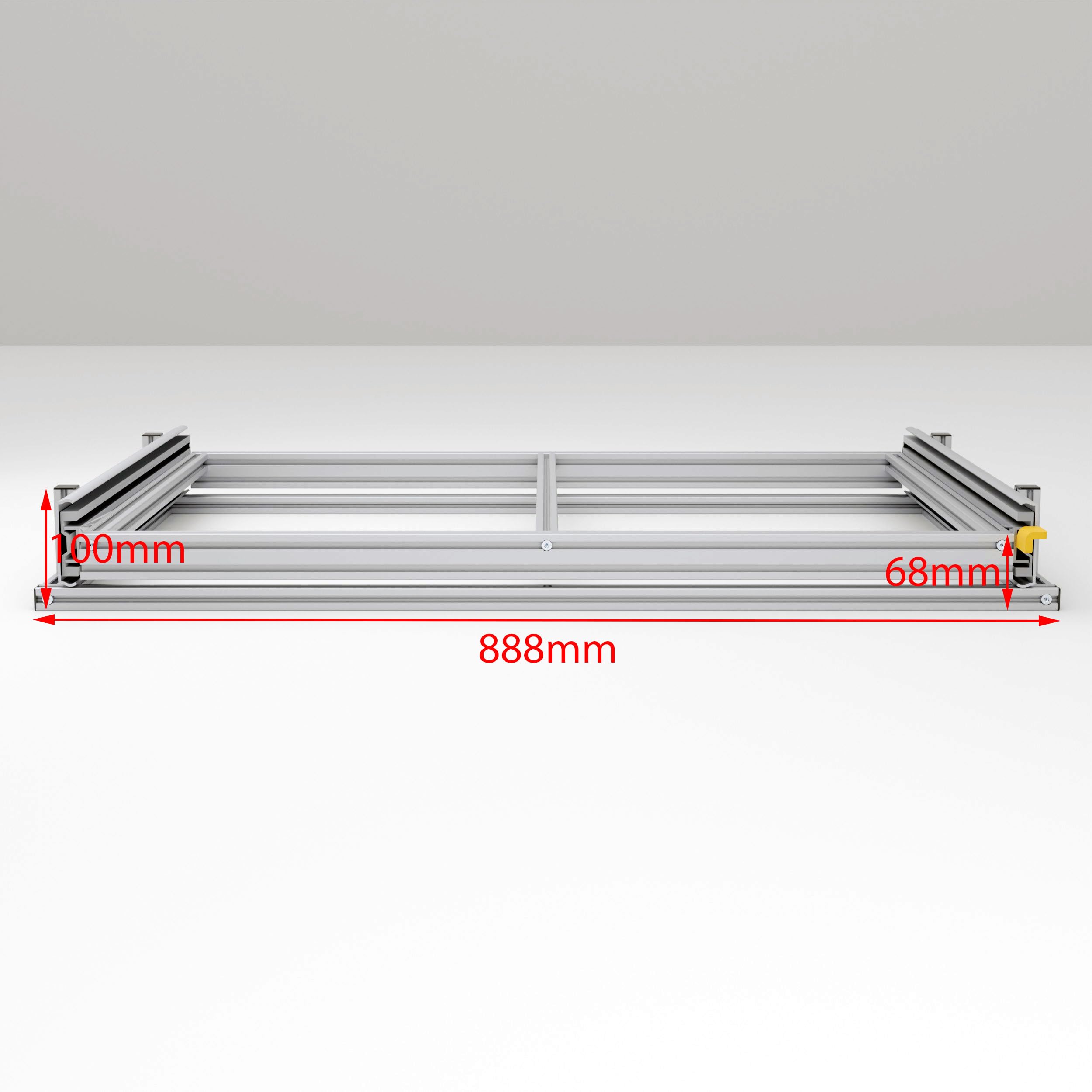 Auszugssystem für den Camper Ausbau, extra kurz und breit, Belastung 220kg, 60cm Tiefe, Eurobox (Breite: 80cm)
