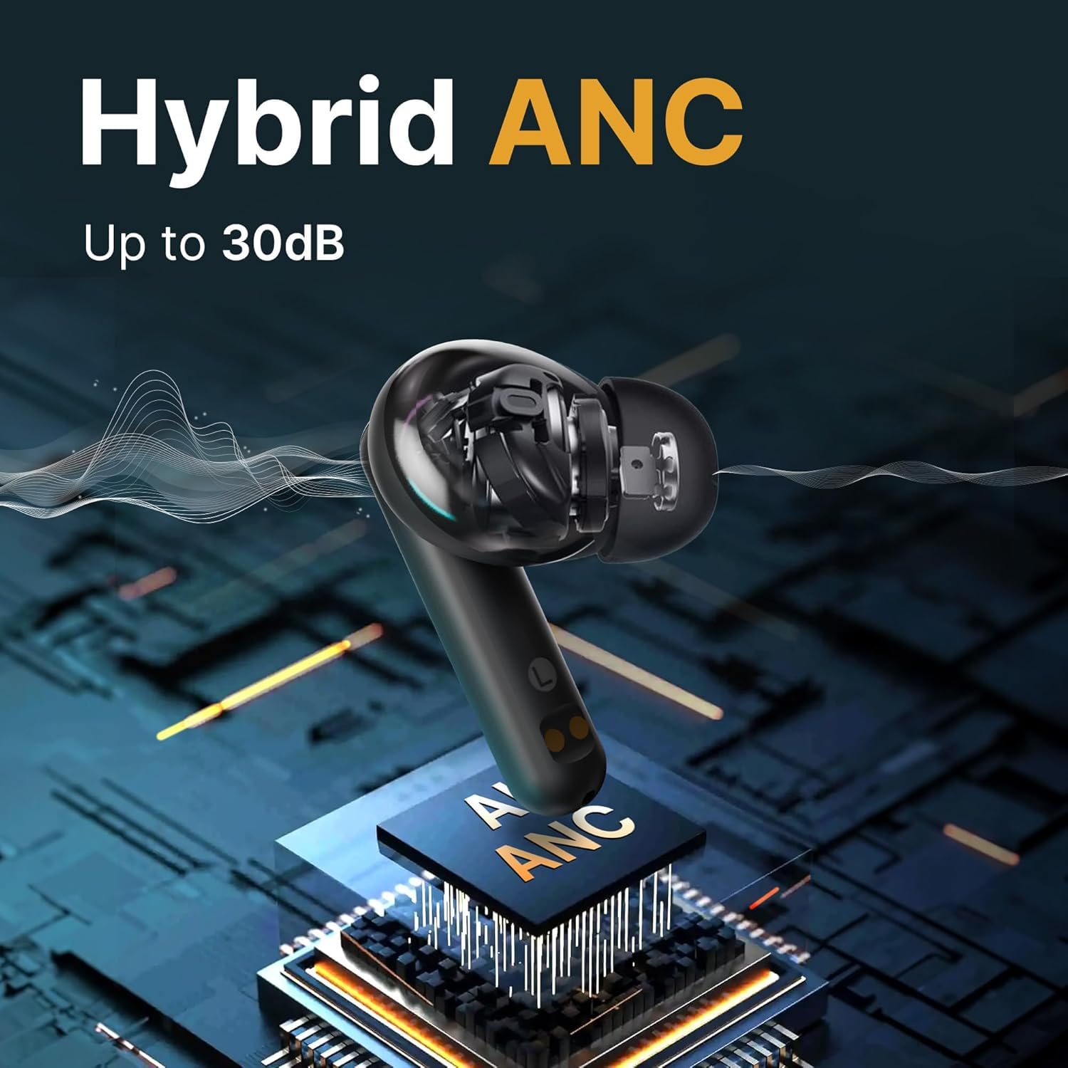 CrossBeats Sonic 3 ear bud with Hybrid ANC up to 30dB