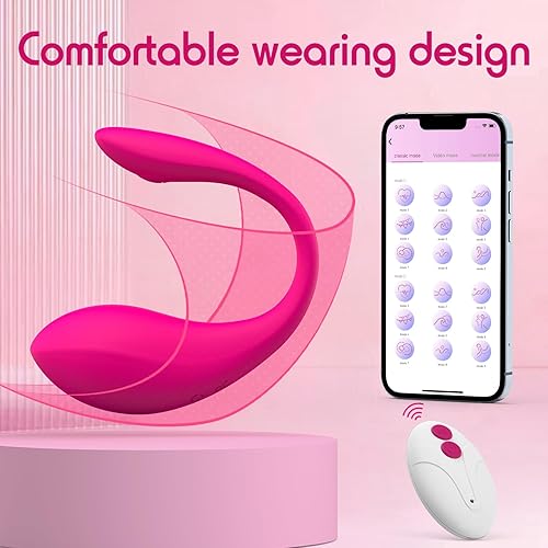 Miniatura 4 de Vibrador portátil con APP y control remoto, juguetes sexuales para mujer con 9 modos de vibración, juguetes sexuales femeninos para mujeres, rosa (