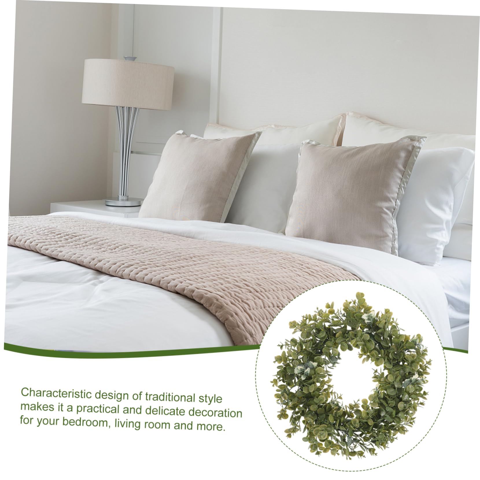 Ipetboom Ghirlanda Decorativa di Eucalipto Artificiale Verde in Plastica Aspetto Naturale Simulato, senza Necessità di Potatura o Annaffiatura, per Decorazioni Interne e Festive