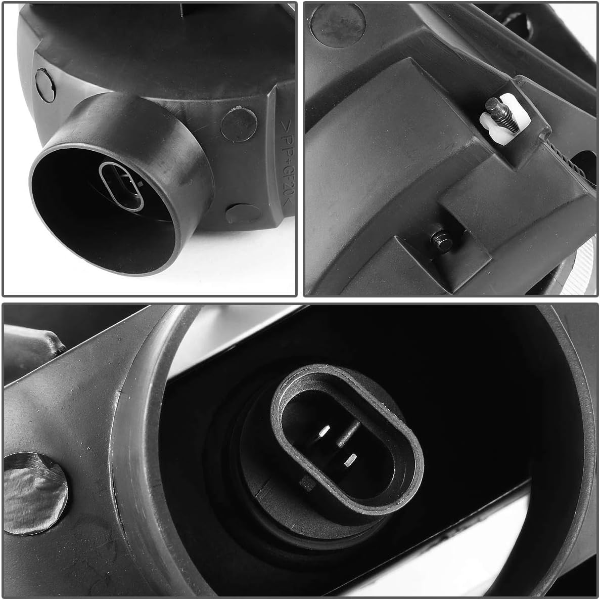 DNA MOTORING FL-ZTL-115-BK Front Bumper Fog Light Driver & Passenger Side Enhance visibility [Compatible with 99-04 Ford Mustang GT]