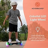 Vista 3 de Hoverboard con altavoz de música, ruedas LED de 6.5 pulgadas, luces de auto equilibrio, alcance máximo de 5/6 millas y 6.2 mph alimentado por motor