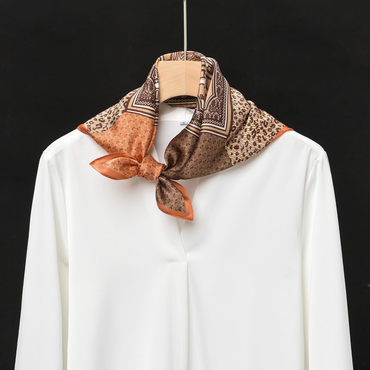 100% Mulberry Silk Scarf 21 "x 21" Square - Neck Scarf - Women Men Small Square Pocket Scarf - With Gift Packed - Image 7