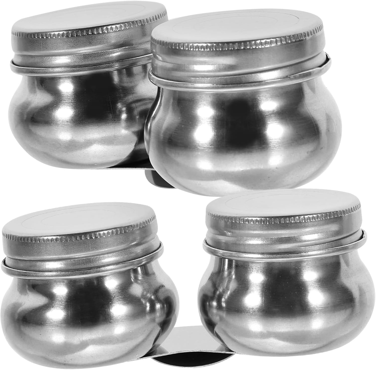 OSALADI 2Pcs Stainless Steel Palette Cups Mouth Oil Dipper with Lid for Easy Storage and Cleaning Durable Paint Mixing Cups for Watercolor Oil Paints and Solvents