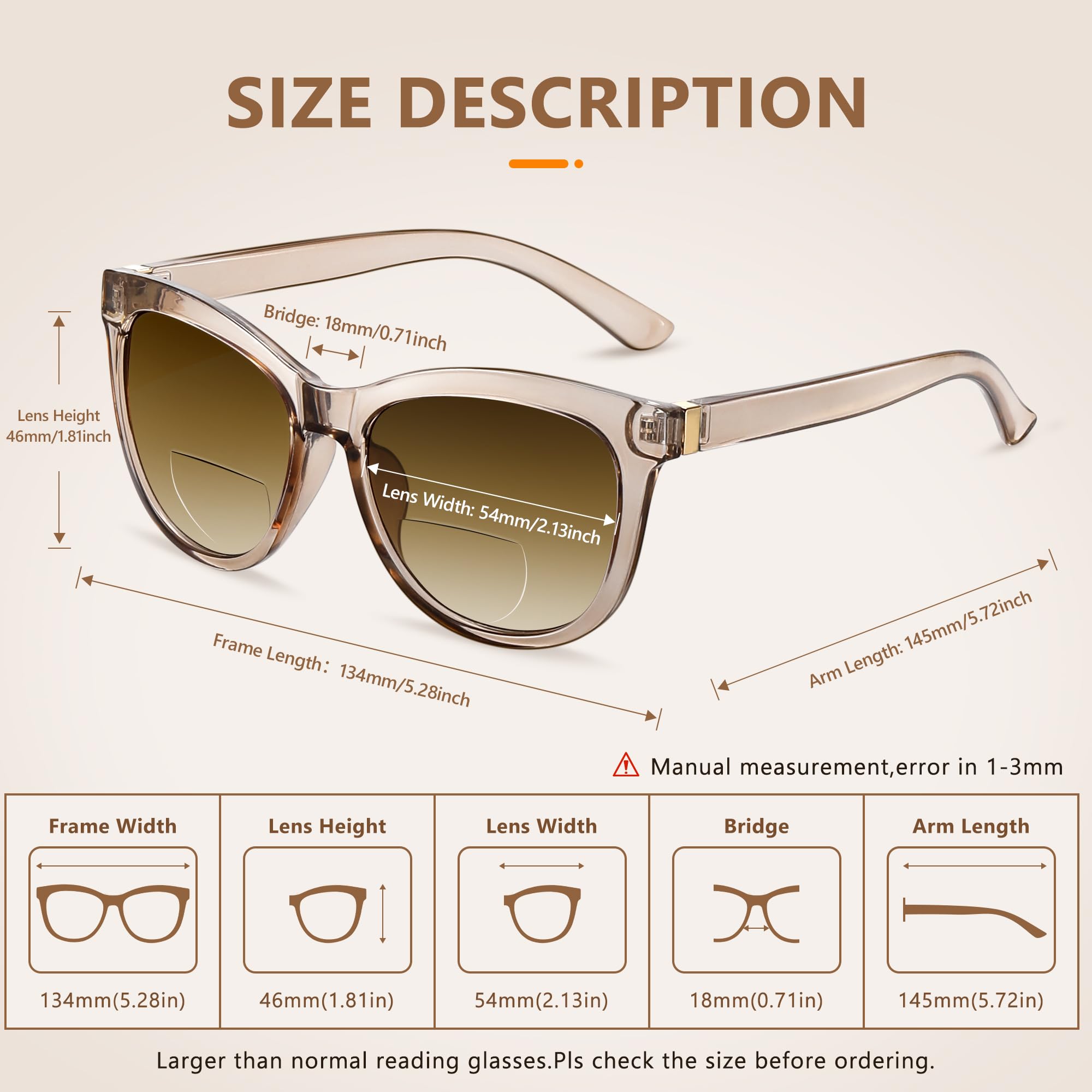 EASY READ Gafas de lectura bifocales para mujer, gafas de sol de moda, protección UV400