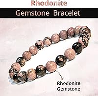 Vista 306 de Pulsera de turmalina negra, pulsera de cristal curativo natural para mujeres y hombres, pulsera de cuentas redondas de 0.315 in para espiritual