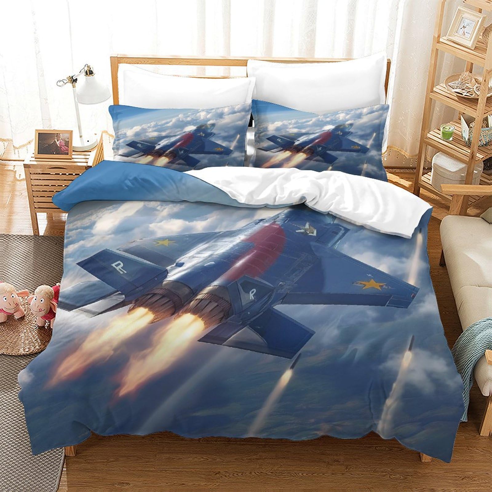 Sets de housses de couettes 3 pièces Le Guerrier microfibre respirante lit king size 260x220