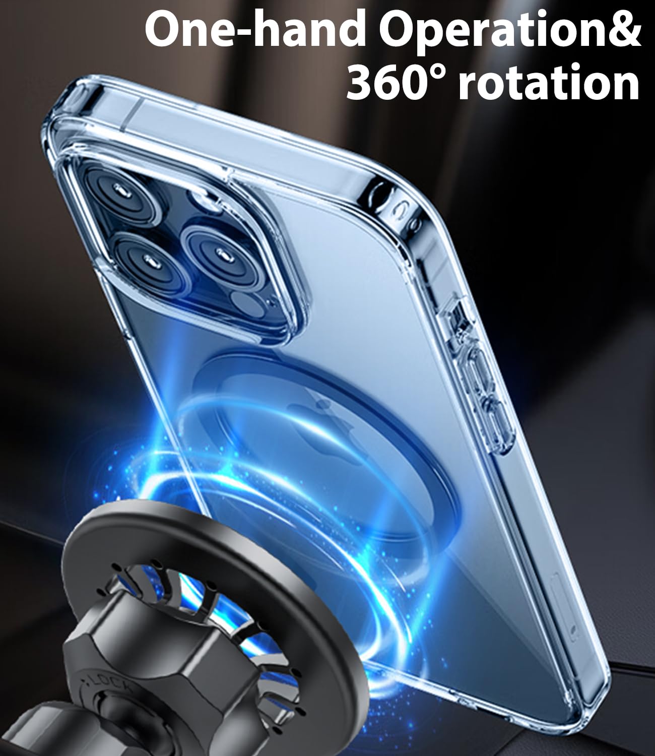 KUCOK Honda Civic Phone Mount for MagSafe, Exclusive Fit for Honda Civic 2016-2021, Fit for MagSafe iPhone 16/15/14/13/12/Mini Series, Super-Strong Magnet for Air Vent Honda Civic Accessories Holder