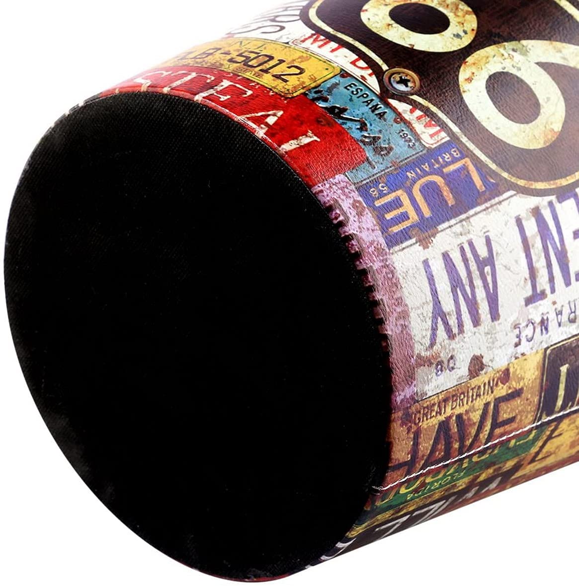 Pattumiera in Pelle - 10L Cestino Spazzatura - Vintage Cestino Gettacarte - Cestino per la Carta - 25 * 20 * 27 cm (Route 66)