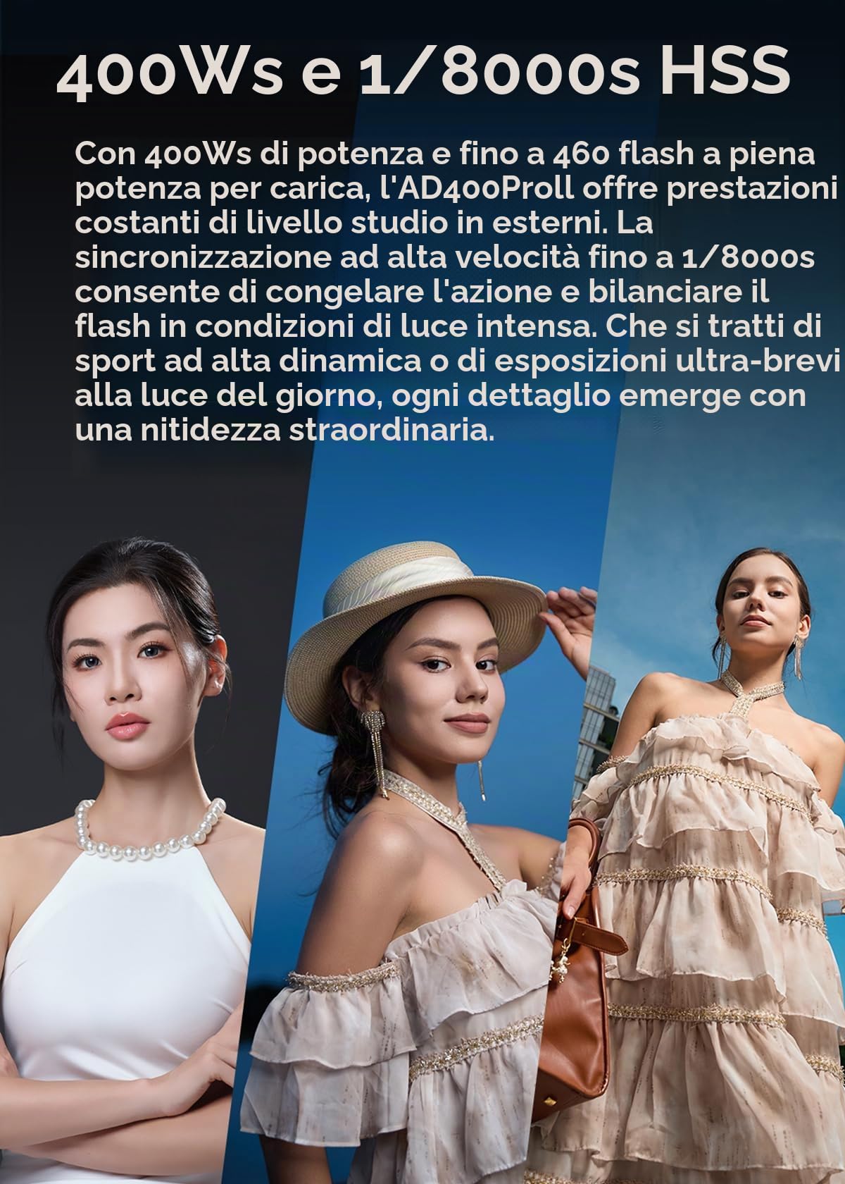 GODOX AD400 Pro II TTL - Adattatore per fotocamera 400 Ws, Bowens Speedlight 2,4 G Wireless X HSS 1/8000s, tempo di ricarica 0,01 – 1s, luce di regolazione a LED, GODOX AD400PRO II Flash per Canon