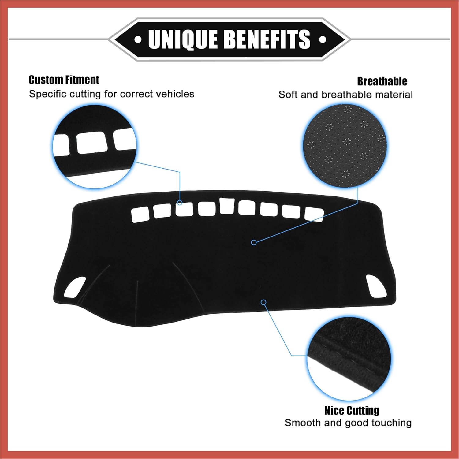 ACROPIX Car Dashboard Cover Mat Compatible for Buick Encore 2017-2021, Protective Polyester Black Center Console Interior Trim Dash Board Mat Car Parts