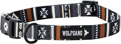 Wolfgang Collar de entrenamiento ajustable de alta calidad para perros pequeños, medianos y grandes, fabricado en Estados Unidos, estampado NewMoon,