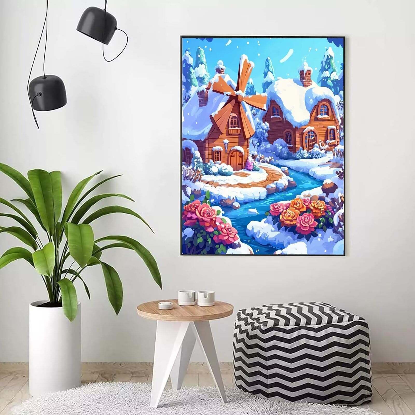 cabine Peinture Numero Adulte, Avec Pinceau and Acrylique - 80x100cm j0-397