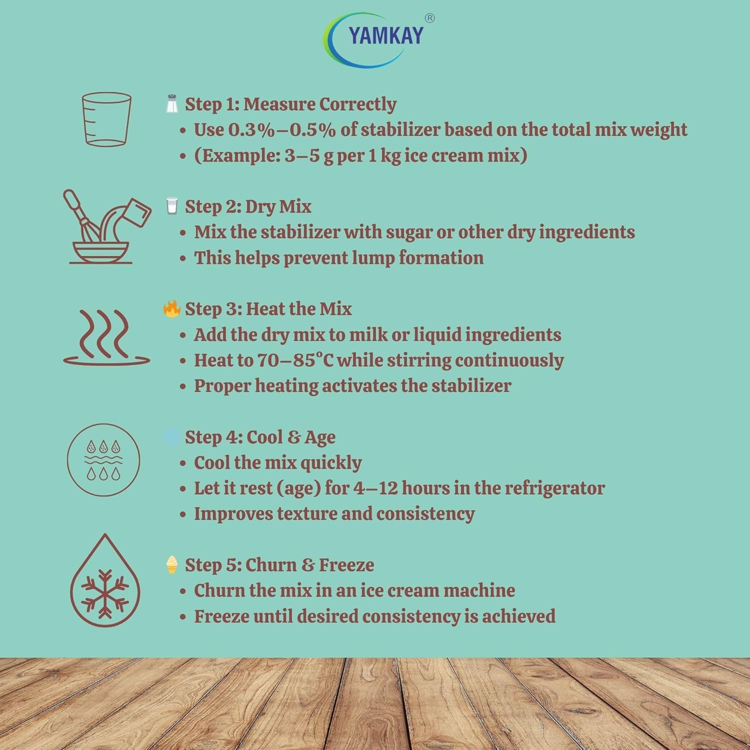 Yamkay Ice Cream Stabilizer Improves Texture and Prevents Crystals | Ice Cream Improver | Thickeners | Soft Baking | Dough Improver | Tasty And Delicious (1500 GM)