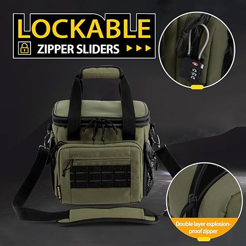 Miniatura 3 de VEAGIA Paquete de gama de pistolas Bolsa de pistola Estuche de pistola Bolsa de gama Caja fuerte para pistola Cerrable Doble capa a prueba de