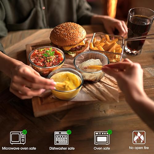 Miniatura 5 de NUTRIUPS Juego de 3 cuencos de vidrio pequeños de 16 onzas, cuencos de vidrio para cereales, cuencos de vidrio para avena, helado y fruta (4.5