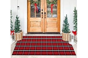 Red and Black Christmas Outdoor Rug 24" x 51"