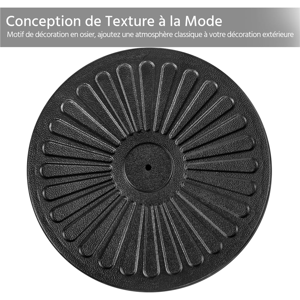 Yaheetech Pied de Parasol 12 kg Lestage pour Parasols en Résine et Fer pour Terrasse, Piscine, Patio, Jardin, Restaurant Bronze Φ46×33 cm