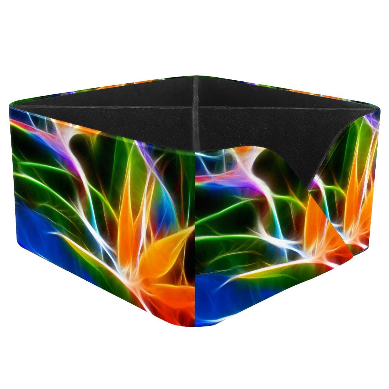 KengjuTesu Bird of Paradise Desktop Organizer Pen Holder, Rectangular Pencil Cup for Office, Study and Makeup Stations