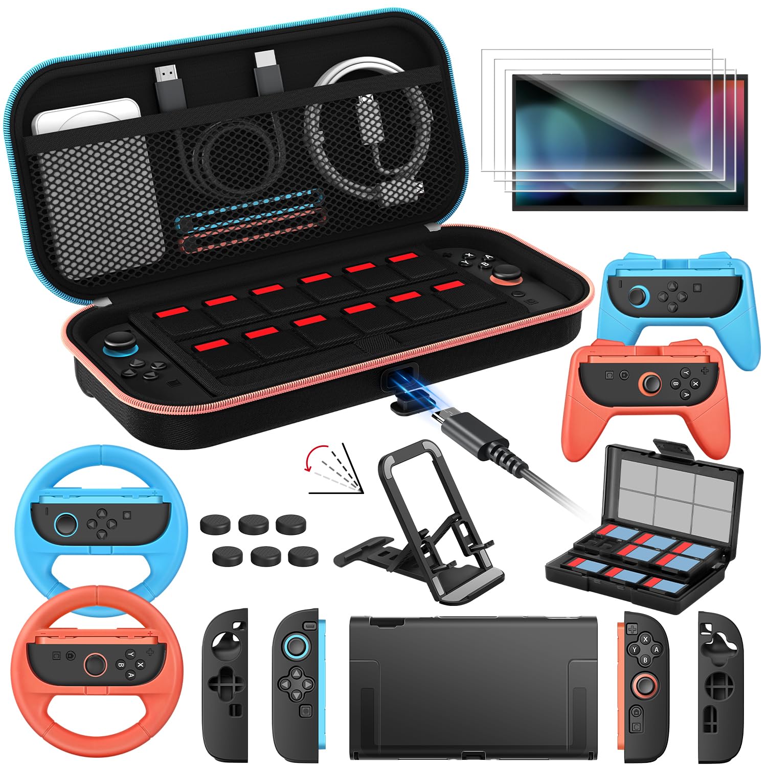 Nintendo Switch 付属品完備 ケース付 Amazon.com: ivoler 21-in-1 Accessories Bundle Kits for Nintendo