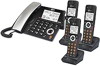 Vista 16 de AT&T DECT 6.0 Teléfono doméstico con cable/inalámbrico con 3 auriculares y contestador automático, bloqueador inteligente de llamadas, identificador