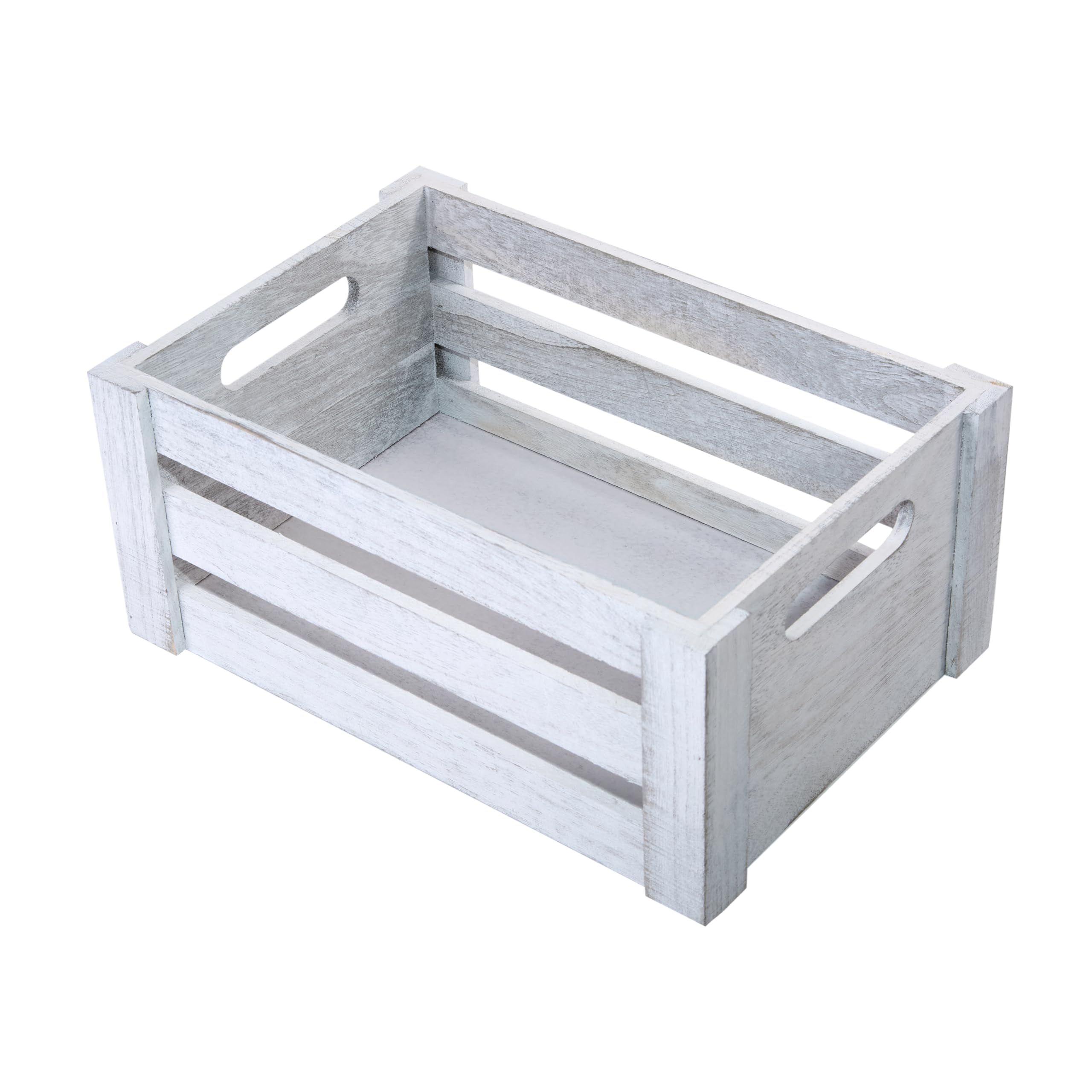 green leaves Lovely Wooden Crate Storage Box Shelve Box Home Organizer Gift Hampers (Small, Off White)