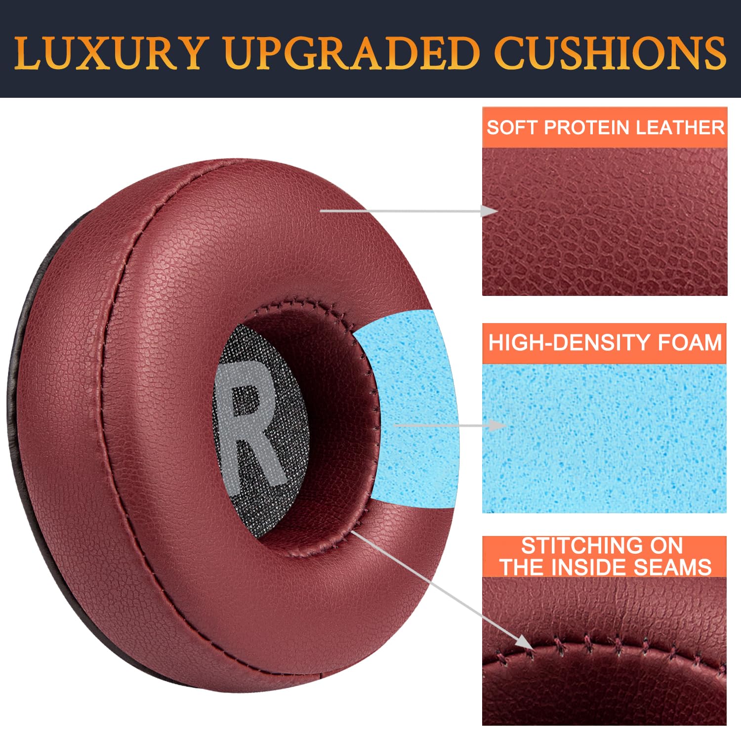 SOULWIT Earpads Replacement for JBL Tune 450BT/Tune 460BT/Tune 500BT/Tune 510BT/Tune 520BT/JR 300BT/JR 310BT/E40BT/Junior 320BT - Image 4