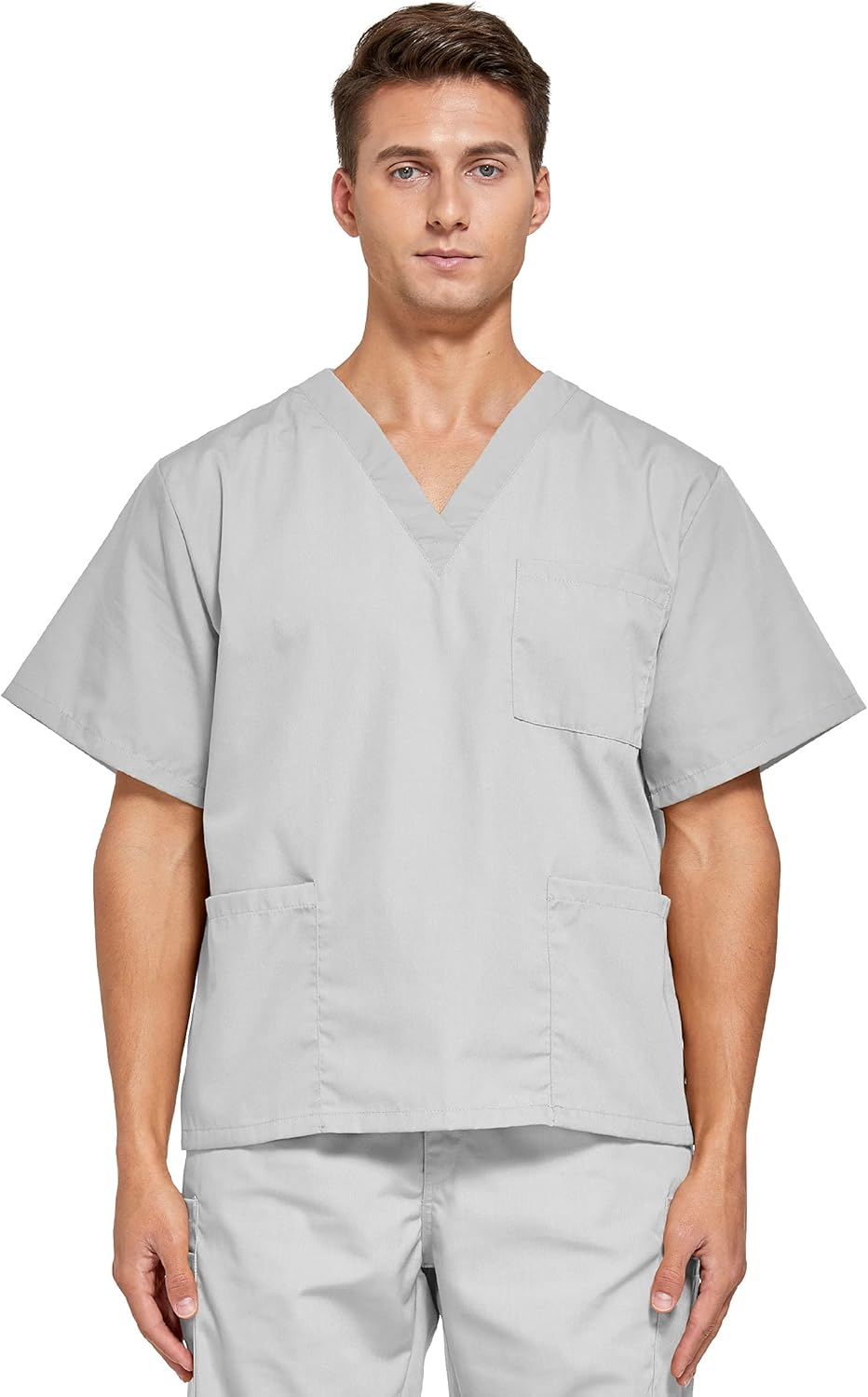 VOGRYE Men's Medical Uniform Workwear V-Neck Scrub Top with Pockets: Clothing, Shoes & Jewelry