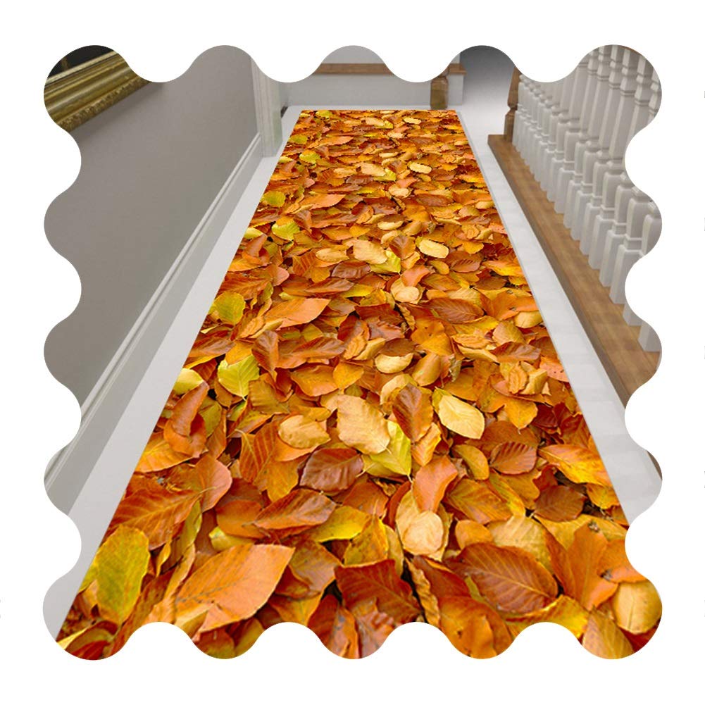 Moqueta corredor 3D lavable y alfombra pasillo largo antideslizante amarilla 1