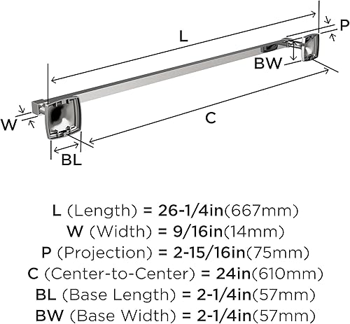 Vista 39 de Amerock Toallero negro mate – 7-9/16 pulgadas (7.559 in) de longitud – Soporte para toallas de baño y cocina Mate negro