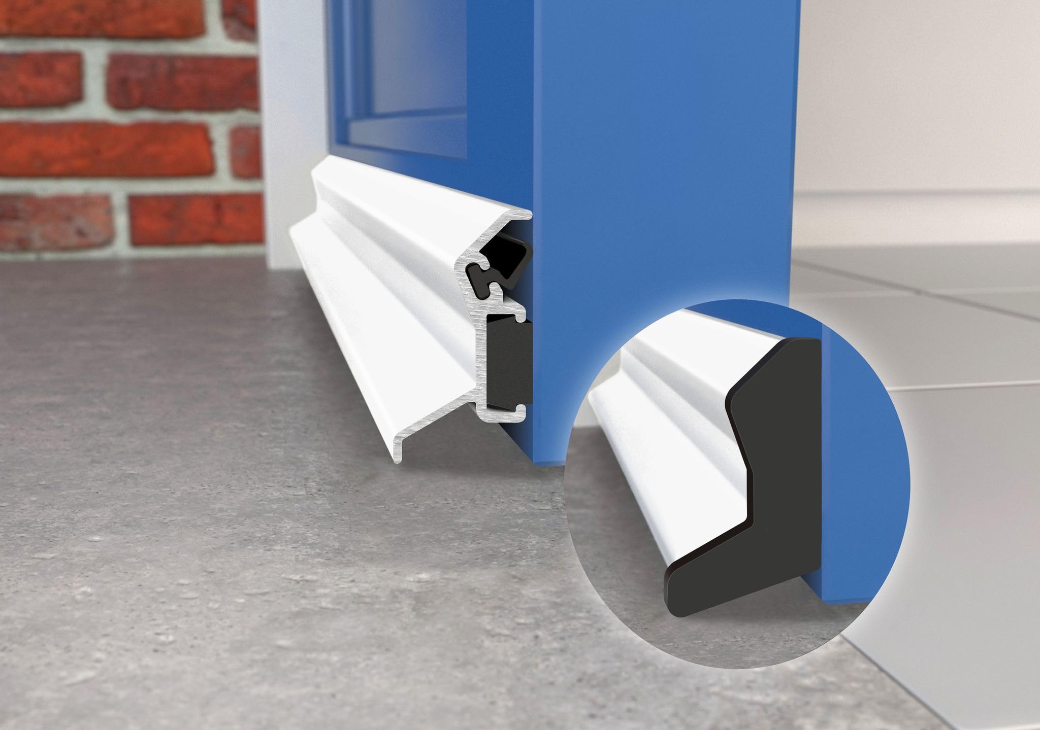 Aluminium Door Rain Deflector 914mm β Concealed Fix Weather Drip Bar for uPVC, Composite & Timber Doors β External Water Guard with End Caps (White RAL 9003)
