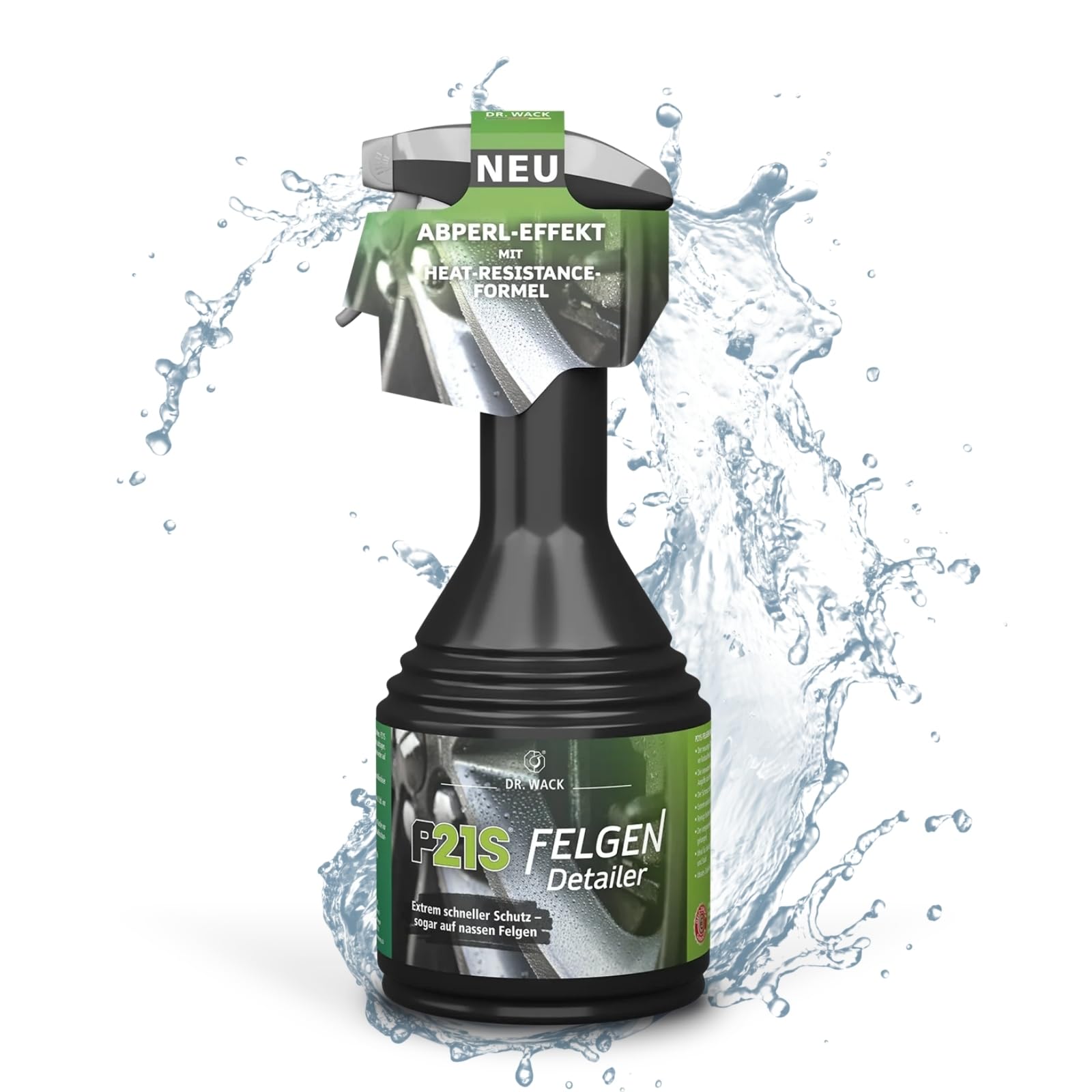 DR. WACK P21S Felgen Detailer 500 ml - Felgen-Spray mit Abperleffekt - Hitzebeständiger Felgenschutz für Auto - Für Stahl- & Alufelgen geeignet - Hochwertige Autopflege
