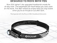 Vista 6 de OLIGHT Perun 3 Mini Linterna Frontal Premium de 1250 Lúmenes Linterna con Caja de Carga Tipo C, Linterna Frontal Recargable con Opción de Luz Roja