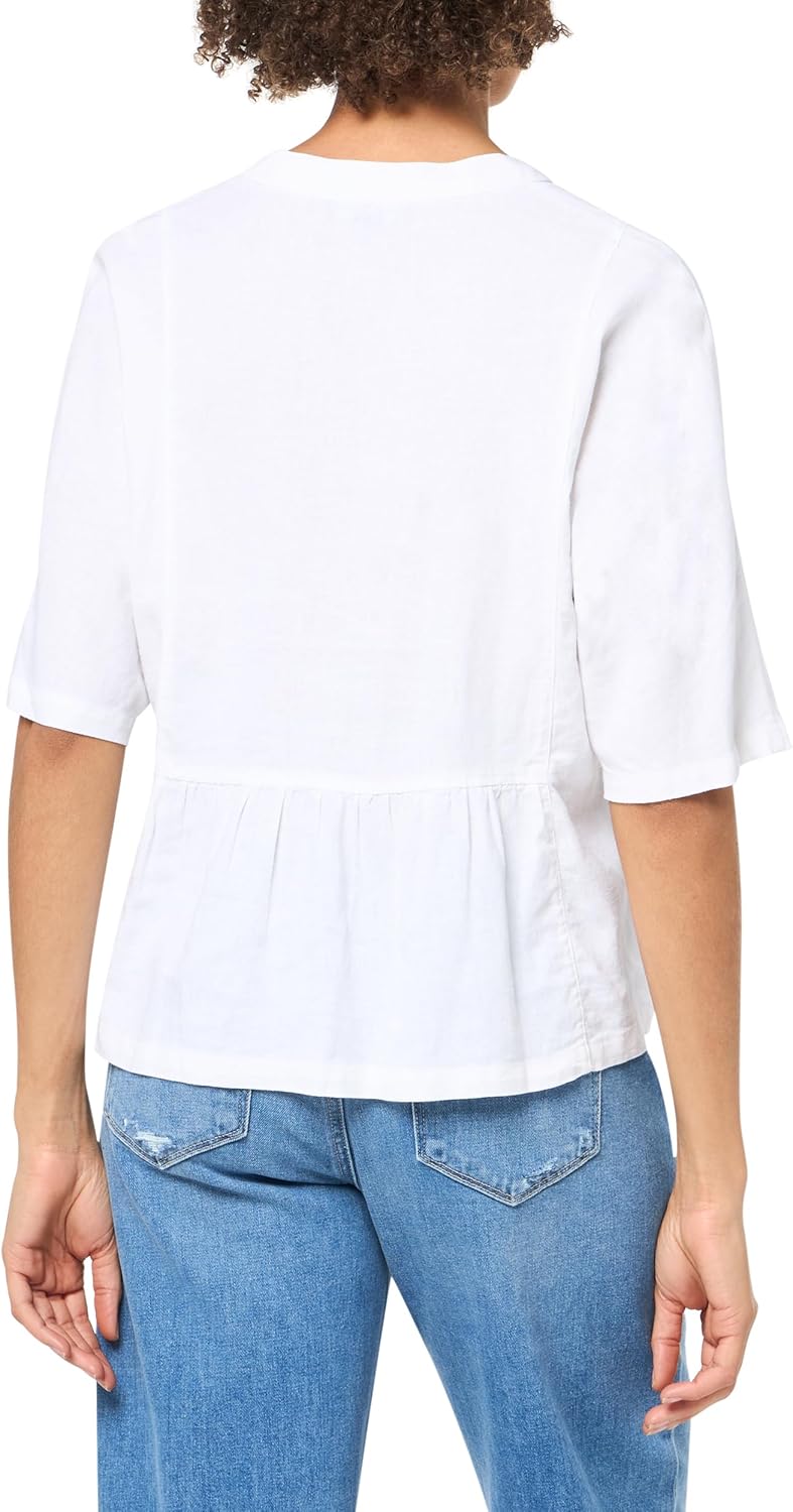 Nautica Womens Popover Short Sleeve Linen Blend Shirt - Image 3
