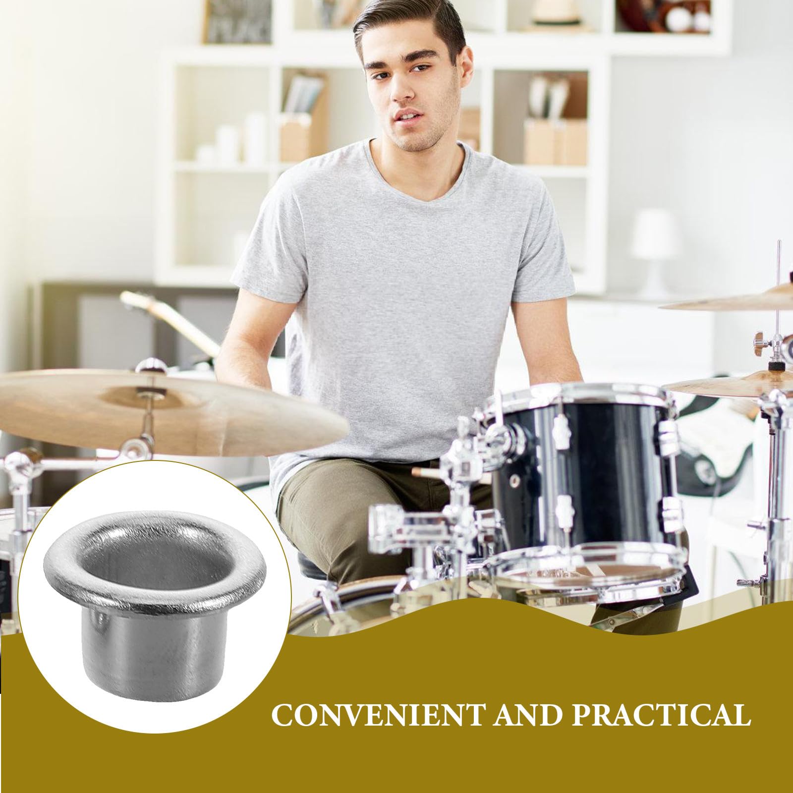 Évents de Ventilation Accessoires Faciles à Installer Lot de 20 en Métal Argenté Améliore la Performance de Percussion pour Caisse Claire et Batterie