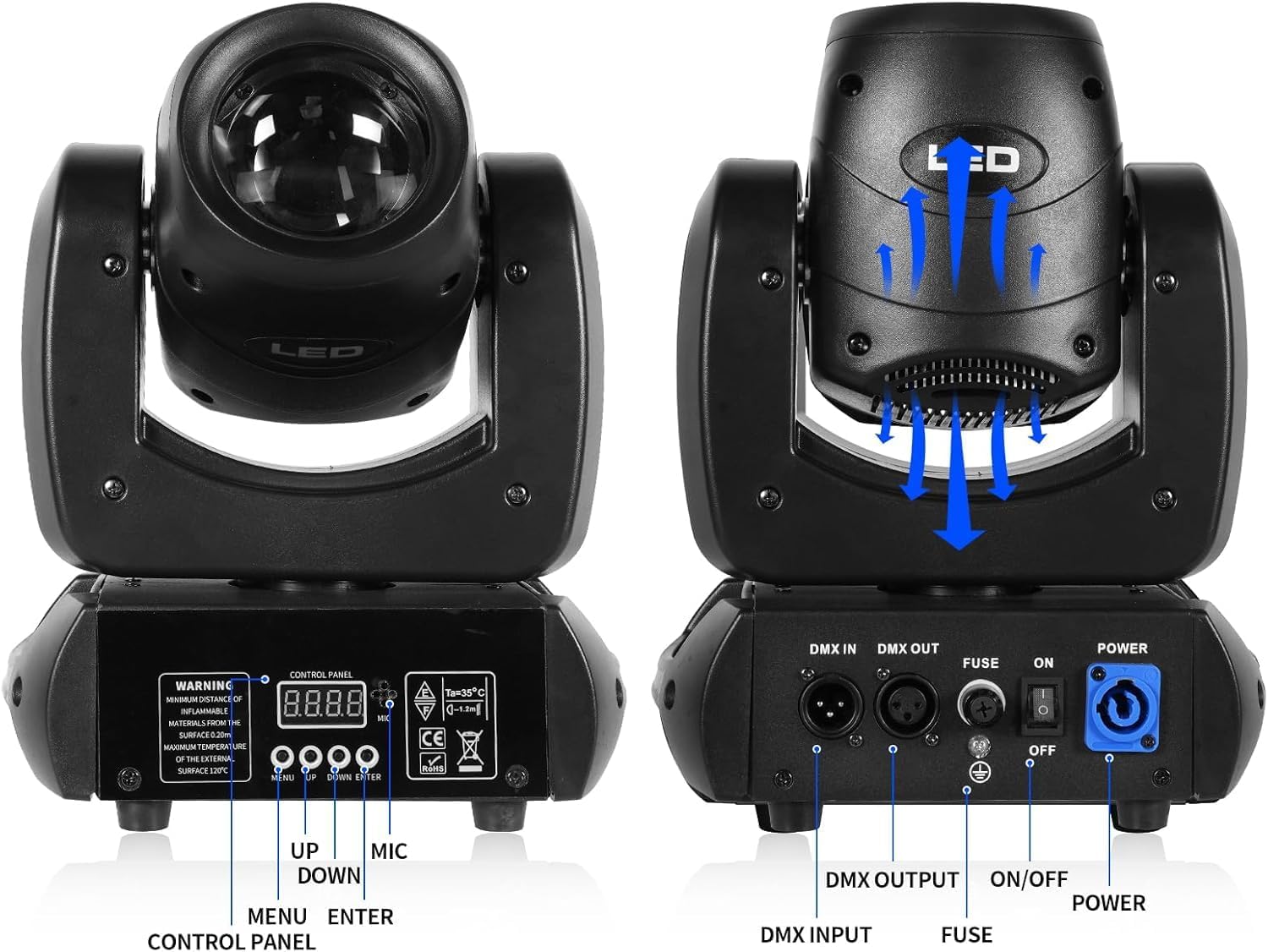 100W ムービングヘッドライト LED 回転DJ ライト Amazon.co.jp: SEBRUANC 100W ムービングヘッドライト LED 回転DJ