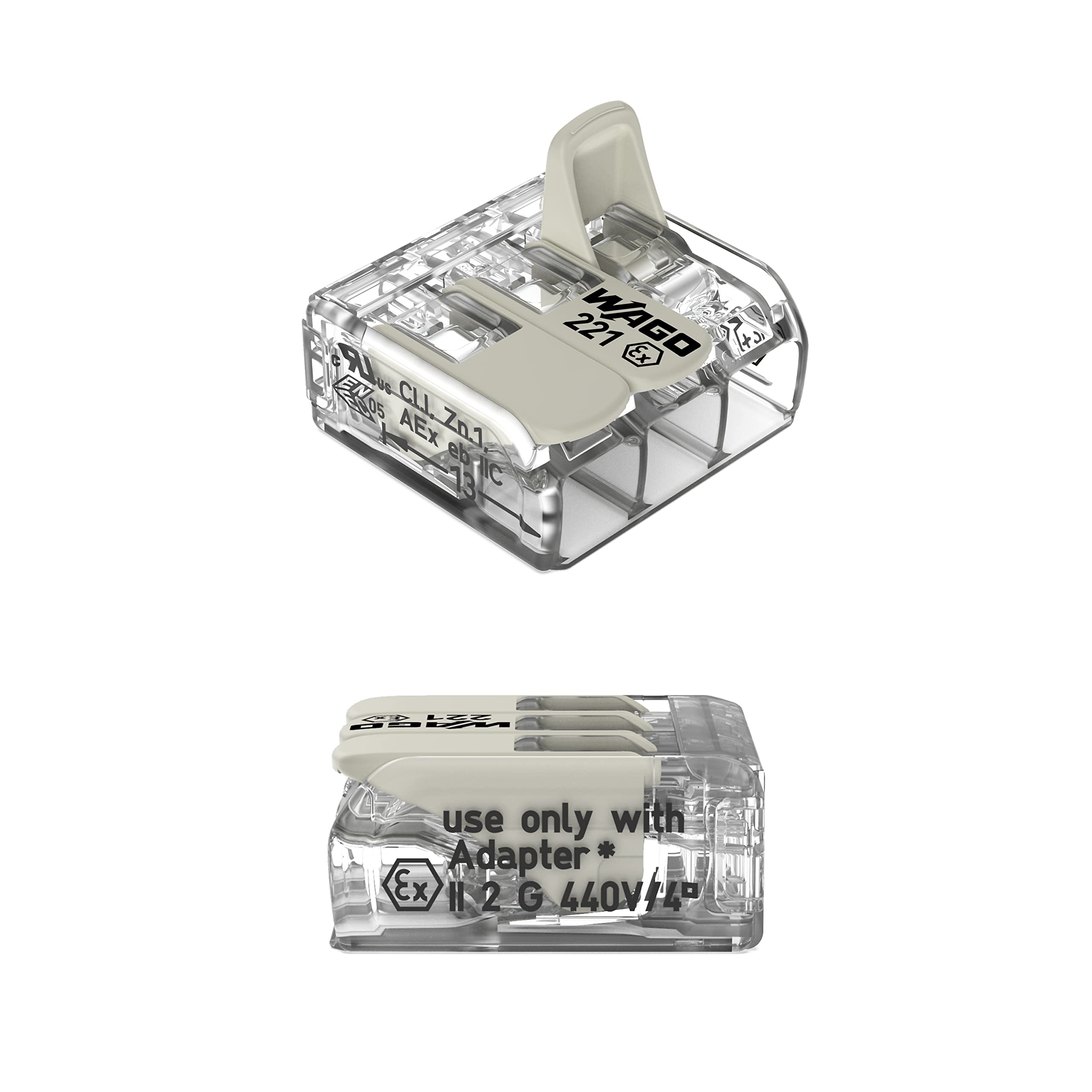 WAGO Zaciski łączące 221-683 | 3 przewody, do 6 mm², 30 sztuk, kompaktowe złącza kablowe z dźwigniami do wszystkich rodzajów przewodów na całym świecie, potwierdzone bezpieczeństwo zastosowania