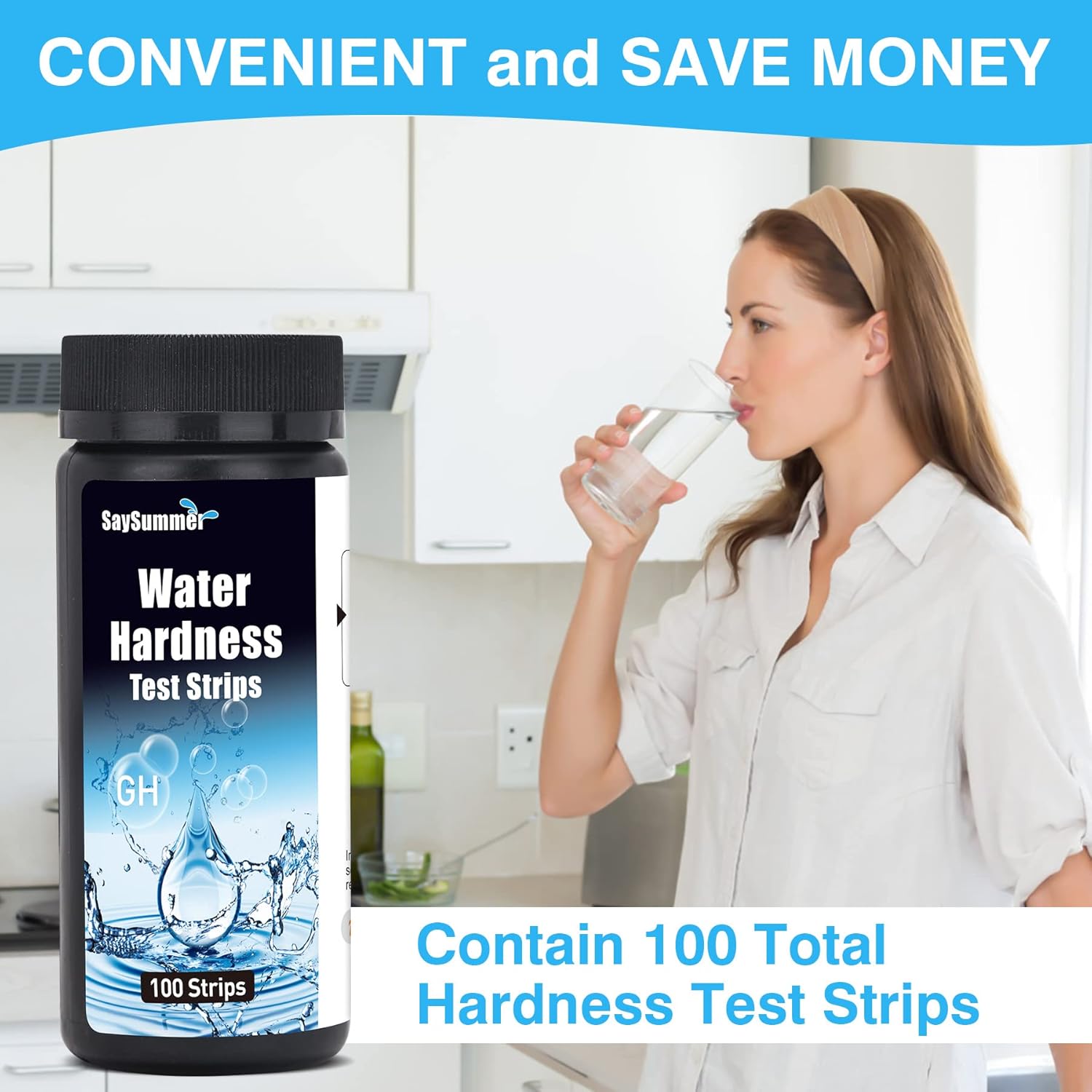 100 Pcs Water Hardness Test Kits,Water Hardness Test Strips Fast and