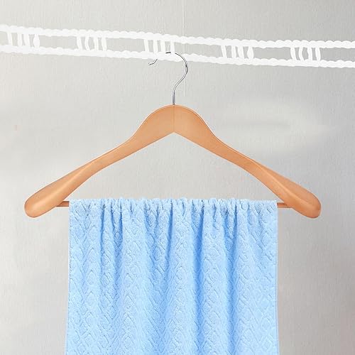 Miniatura 5 de Veemoon Paquete de 2 tendederos a prueba de viento de 16.4 pies a prueba de viento, cuerda de secado de ropa ajustable de nailon para colgar