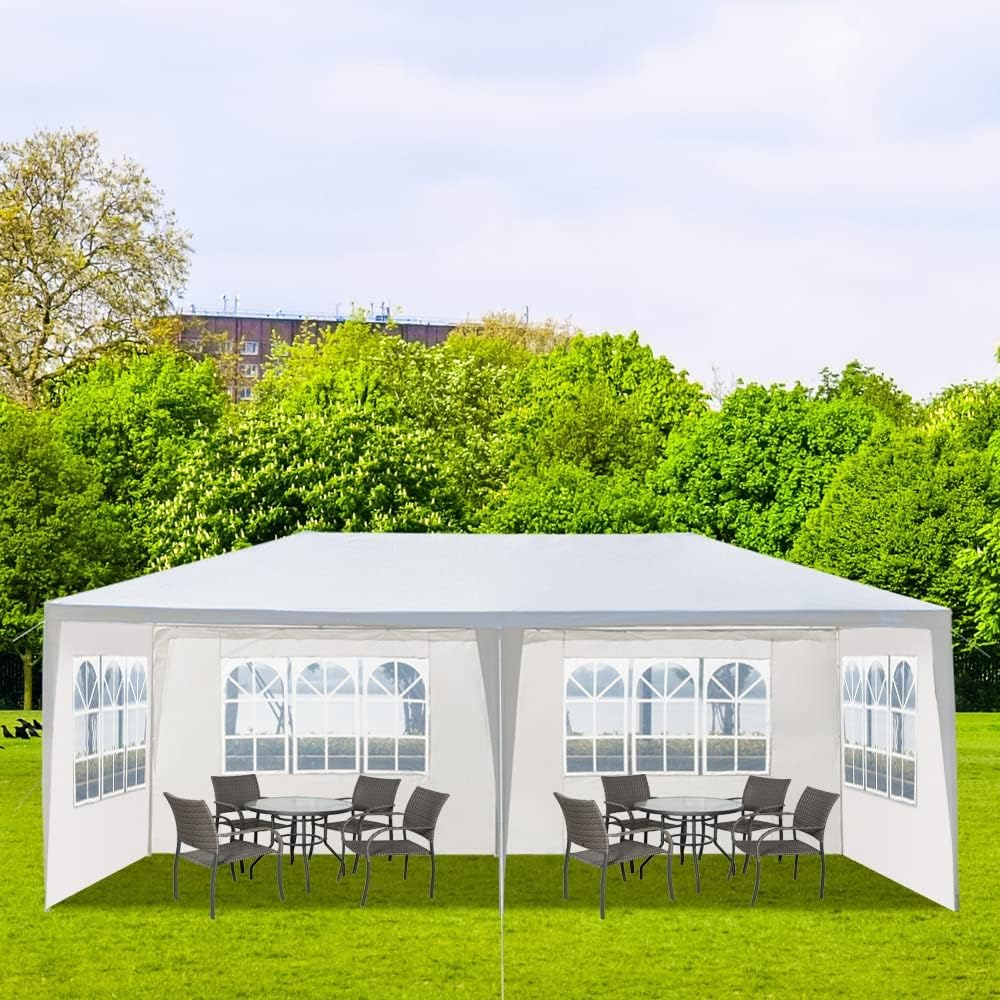 Outdoor Wedding Party Tent, Camping Shelter Patio Gazebo Canopy,Outdoor Carport Canopy Shade with Removable Sidewalls Easy Set Gazebo BBQ Pavilion Cater Events (20 x 10 x 8.5'', B)