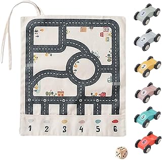 Canvas Car Toy Set, Wooden Race Car, 12,20 x 13,77