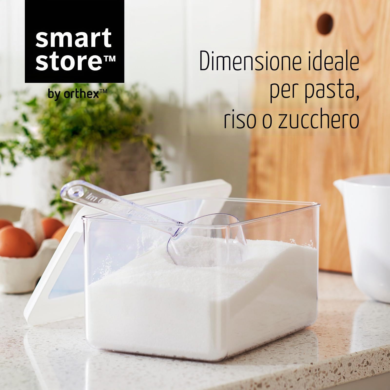 SmartStore Contenitori ermetici trasparenti per alimenti secchi con coperchio, 1,65 l, set di 4, senza BPA, lavabili in lavastoviglie, contenitori impilabili da