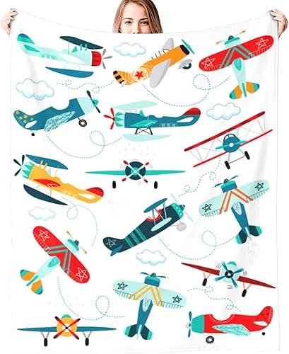 Miniatura 2 de MIBDDK Bonita manta de avión para niños, niños y adultos, regalo de ropa de cama, dormitorio, 50 x 40 pulgadas