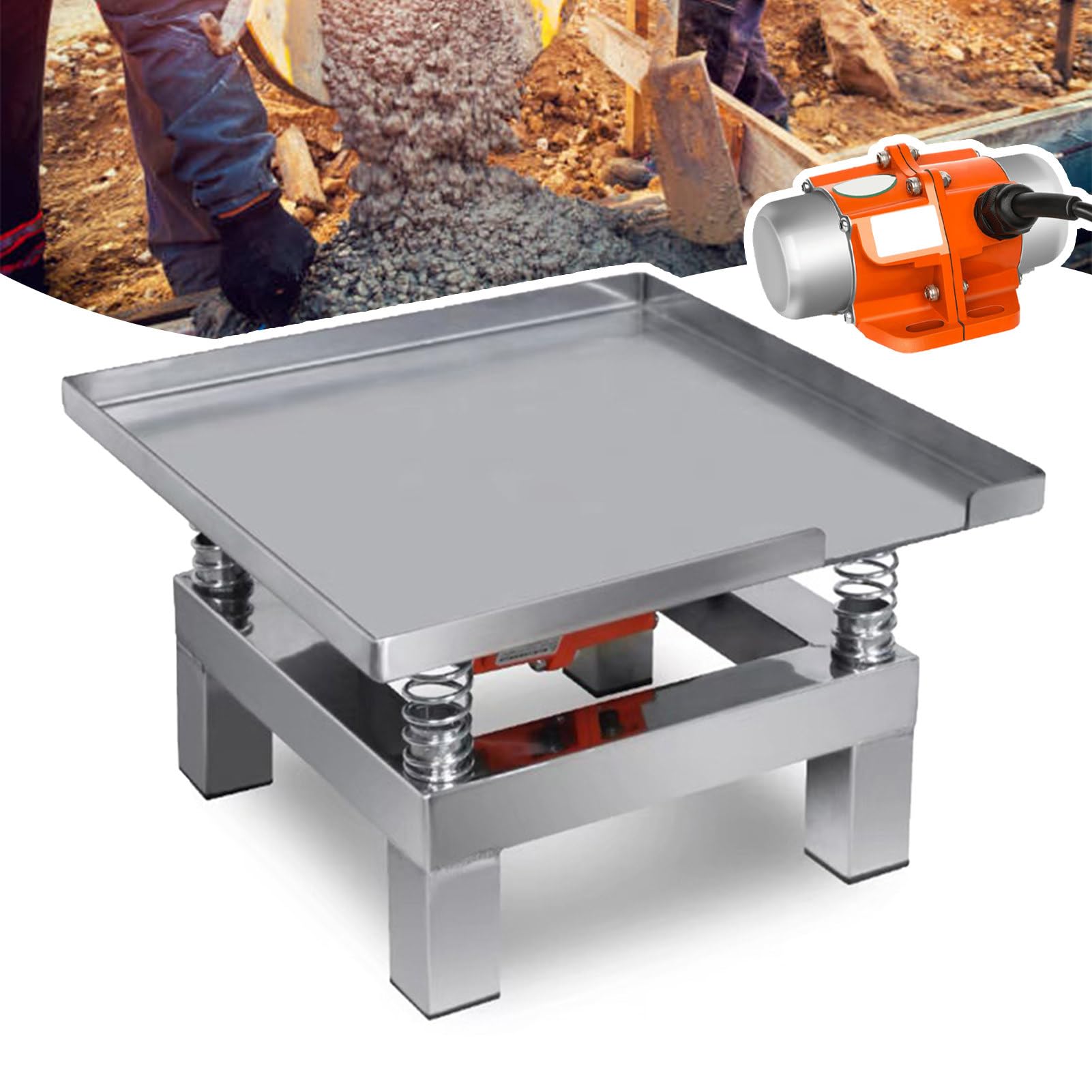 Tavolo Vibrante Elettrico per Calcestruzzo | Tester di Vibrazioni da Banco con Ampiezza di 1-3 Mm | Agitatore A Precipitazione 3000-3600 Volte/Minuto | Piattaforma Vibra,50 * 50cm